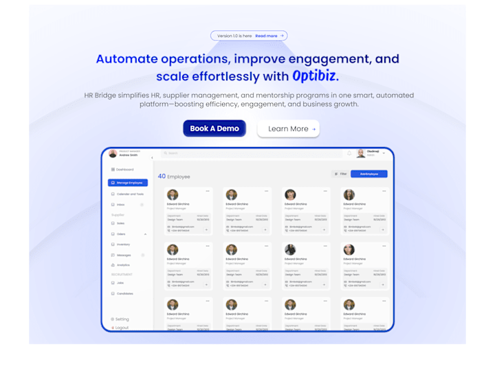 Cover image for Optibiz landing page