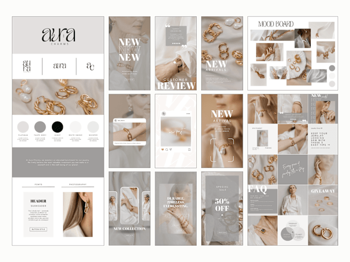 Cover image for Brand Identity & Canva Templates for a Gold Jewelry Brand