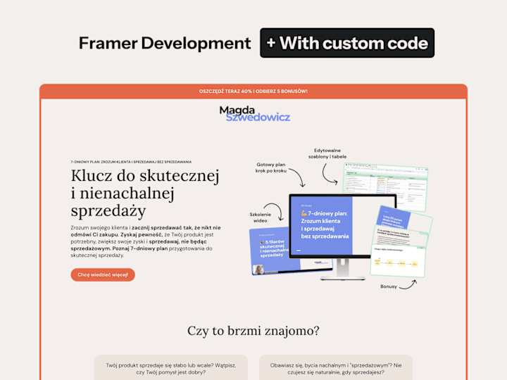 Cover image for Landing Sales Page for Digital Product + custom code