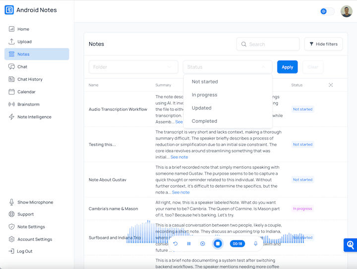 Cover image for Android Notes - AI Meeting Notes (Bubble.io)
