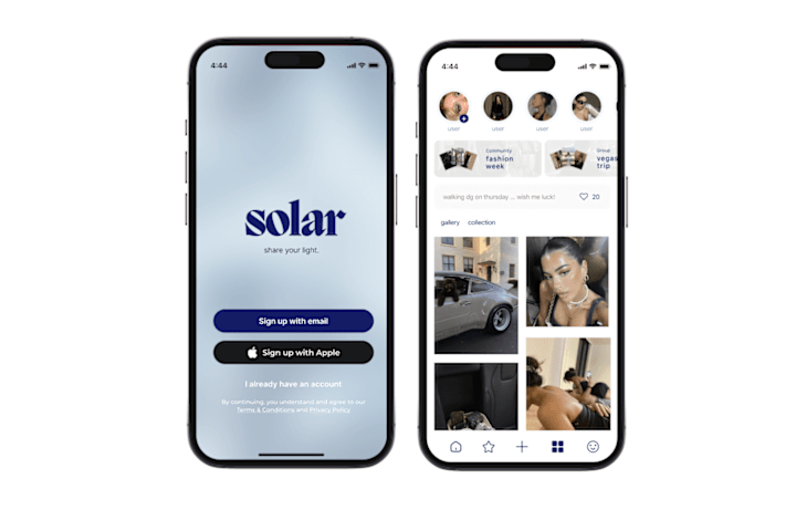 Cover image for UX/UI Design: Solar Social Media App Design