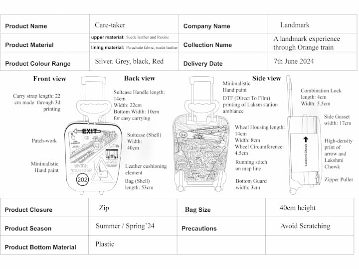 Cover image for Tech pack & Technical Drawings ( Footwear + Bags)