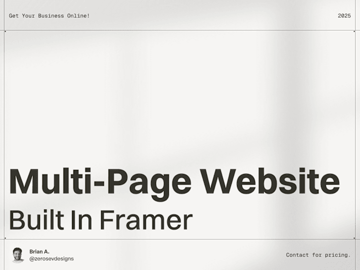 Cover image for Multi-Page Website Built in Framer