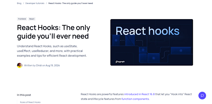 Cover image for Blog Post - React Hooks: The only guide you’ll ever need