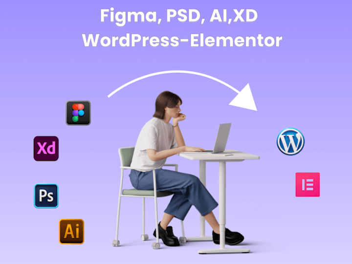 Cover image for I'll convert Figma, PSD Design to WordPress-Elementor  Website