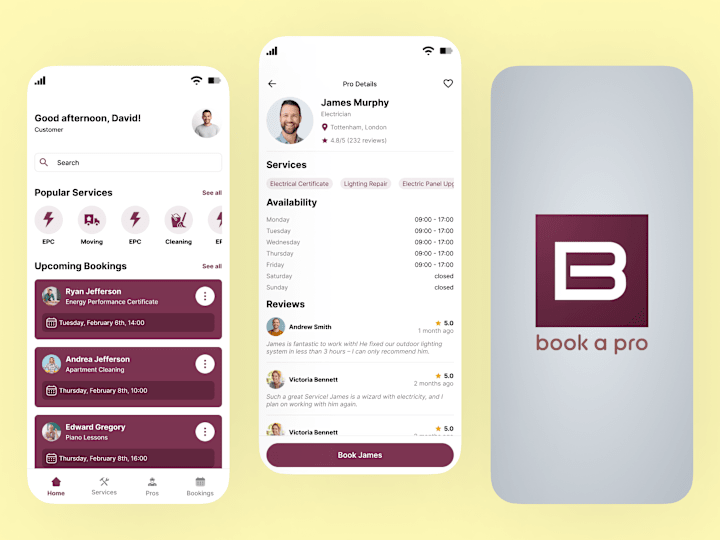 Cover image for Book a Pro | UI/UX Designer & App Developer