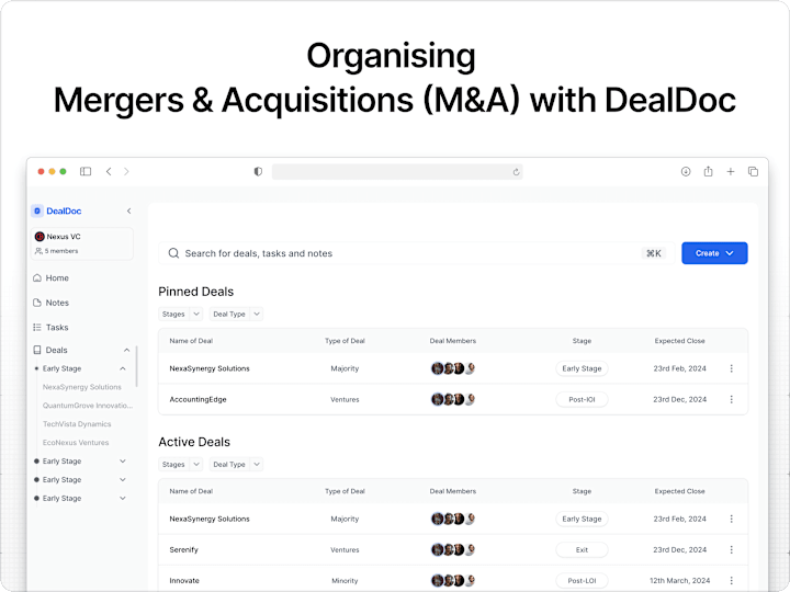 Cover image for Organising Mergers and Acquisitions (M&A) with DealDoc