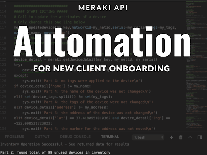 Cover image for Meraki Automation for new Client Onboarding