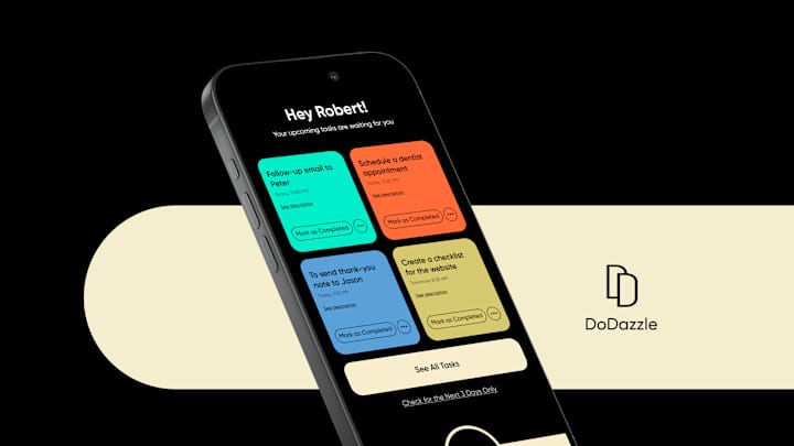 Cover image for To Do Mobile App UX/UI Design & Branding | DoDazzle