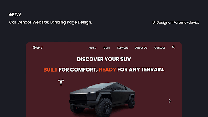 Cover image for Car Landing Page Design.