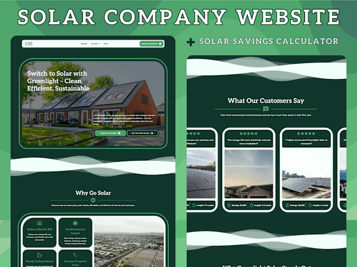 Cover image for Greenlight Solar 🌳 - Solar Company Website