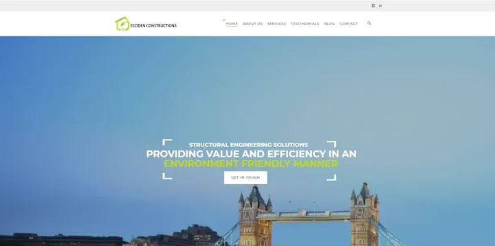 Cover image for Ecoden Construction’s website 