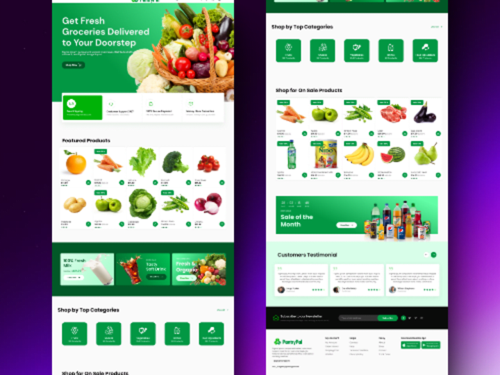Cover image for An Grocery Online store UI/UX Home page Design :: Behance