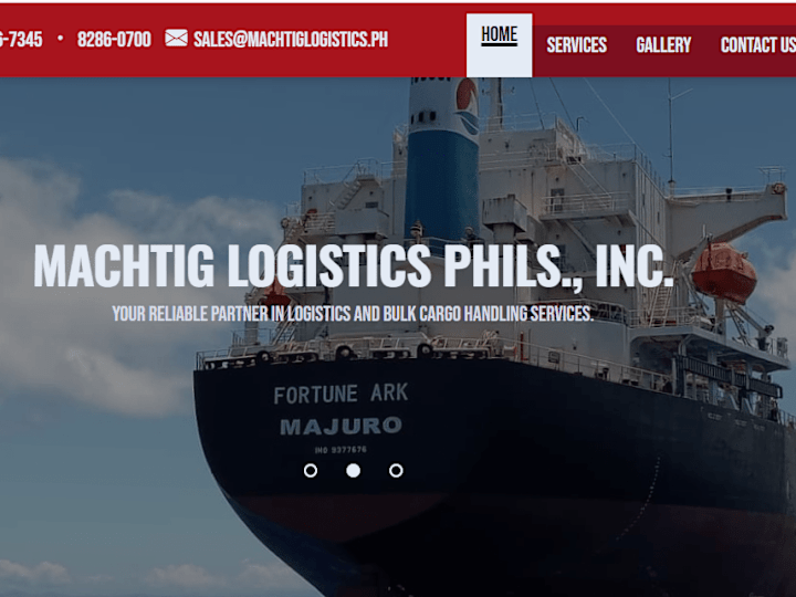 Cover image for Machtig Logistics Website