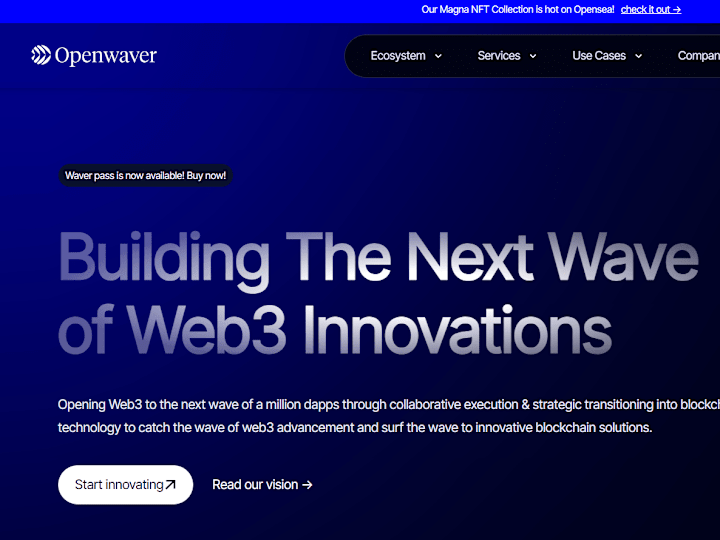 Cover image for Openwaver: Website for a Web3 Startup