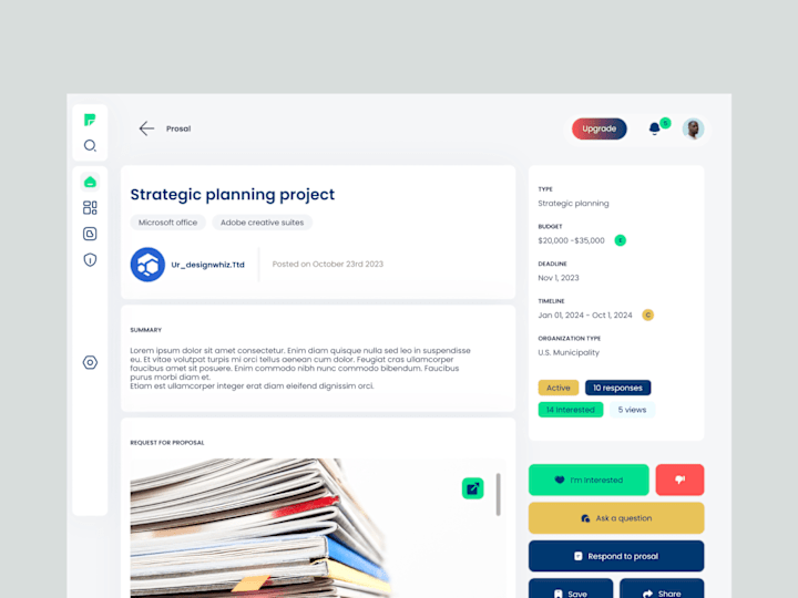 Cover image for Prosal website (Opportunities & profile page) redesign