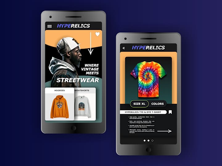 Cover image for HypeRelics App Design - Streetwear Brand