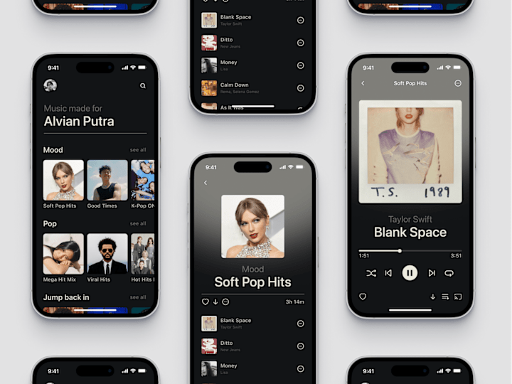 Cover image for UX/UI design for a music app