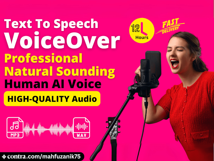 Cover image for I will create natural text to speech ai human voiceove audio