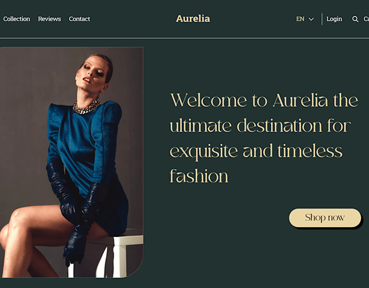 Cover image for Aurelia| Women's luxury fashion landing page :: Behance