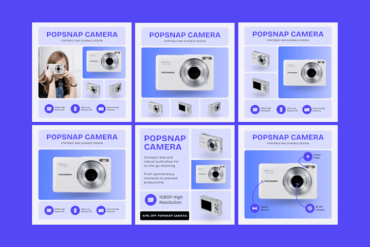 Cover image for Popsnap Camera Amazon Ecommerce Template Pack