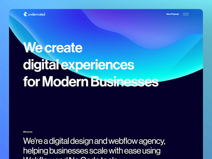 Cover image for Underrrated - Design Agency | UX/UI Web and Webflow Development