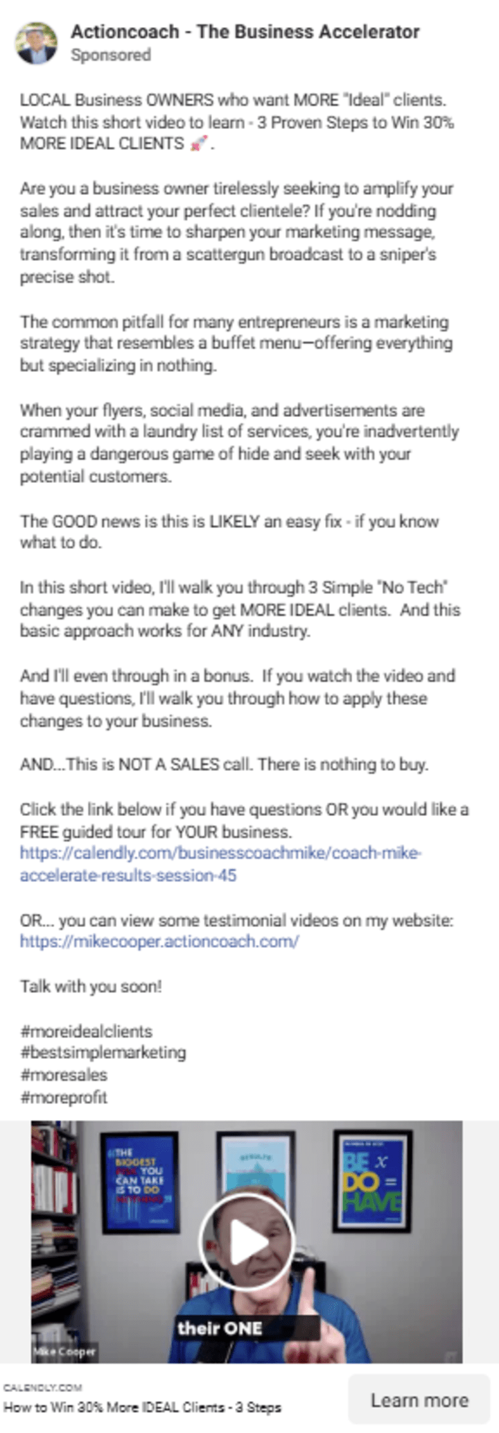 Cover image for ActionCOACH Meta Ad