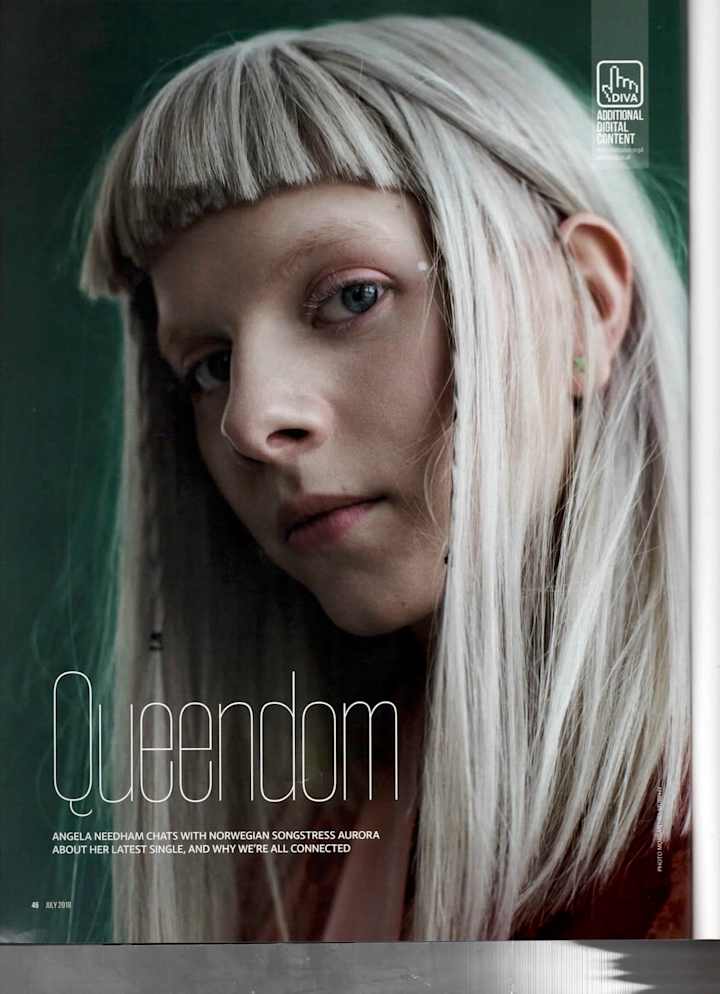 Cover image for Interview with singer Aurora for DIVA magazine