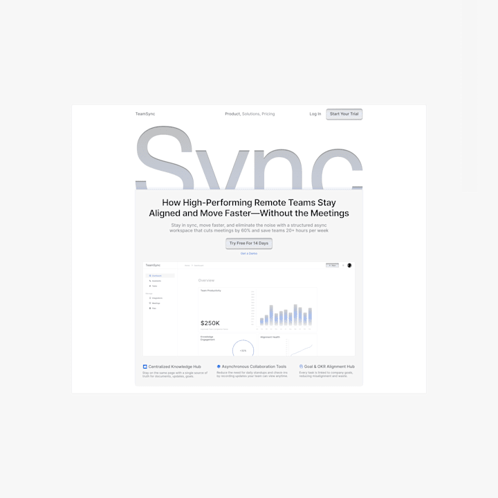 Cover image for TeamSync Website Design For Increased Conversions and Clarity