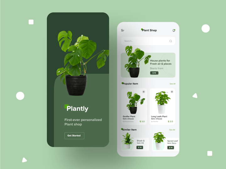 Cover image for Plant shop Mobile App Ui