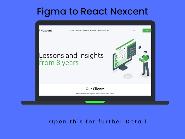 Cover image for  Figma to React Landing Page 