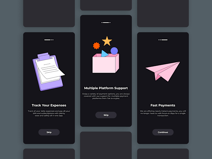 Cover image for Onboarding page on Behance