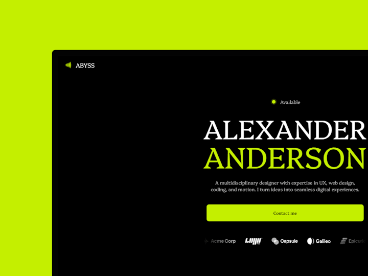Cover image for Abyss - Portfolio Template