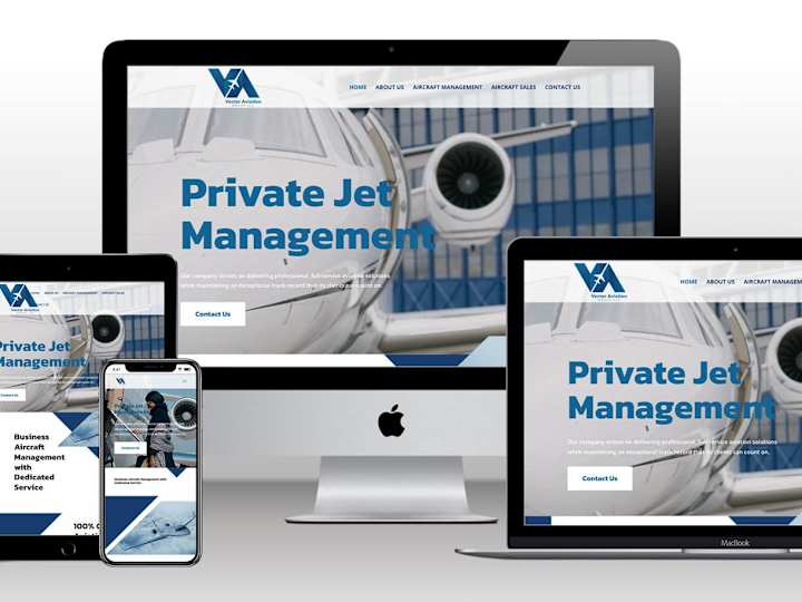 Cover image for Custom Website Design for Private Jet Management Company