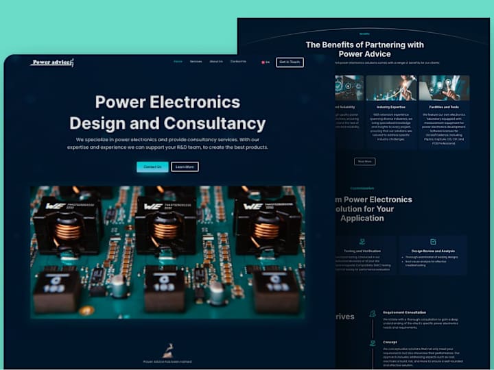 Cover image for Power Advice – Electronics Consultancy Website