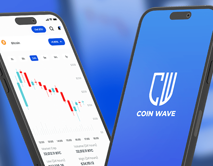 Cover image for Coin Wave- Blockchain Cryptocurrency Trading App UIUX on Behance