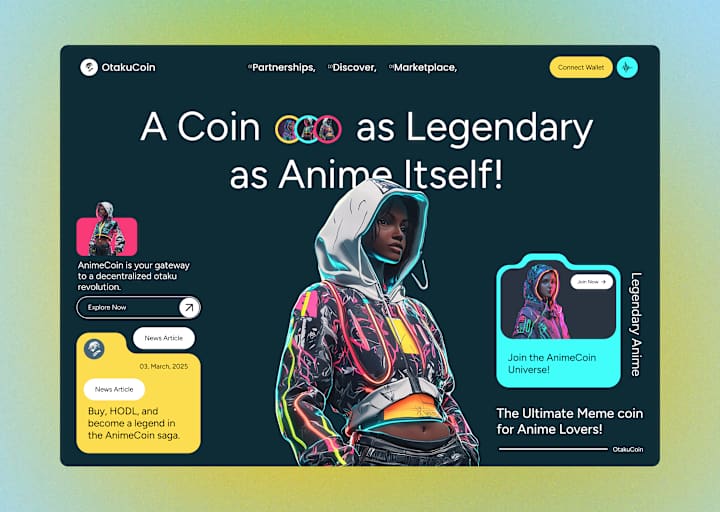 Cover image for OtakuCoin Futuristic Crypto Anime MemeCoin Website