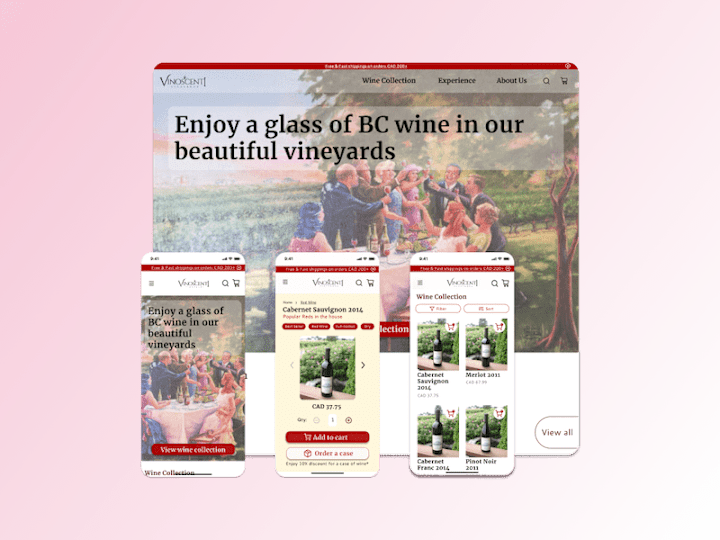 Cover image for Winery website redesign UX project