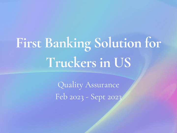 Cover image for First Banking Solution for Truckers in US