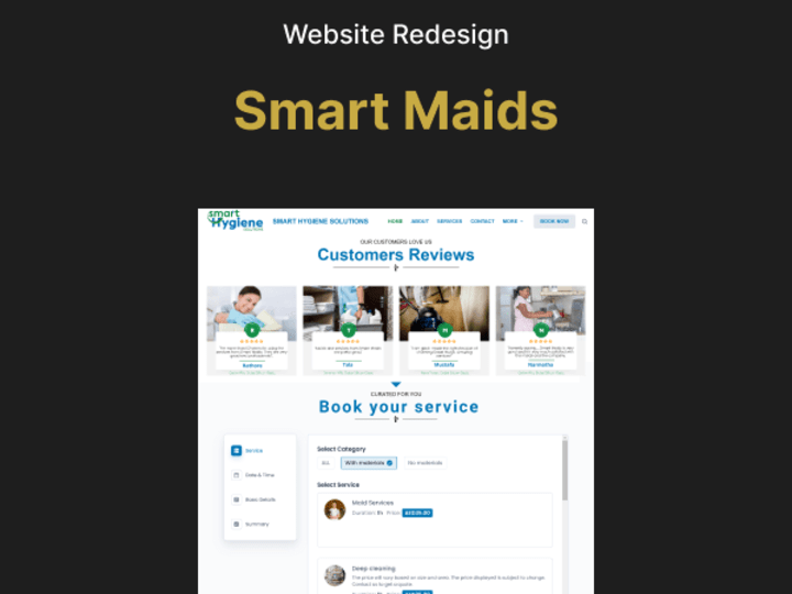 Cover image for Website ReDesign for Smart Maids Cleaning Services