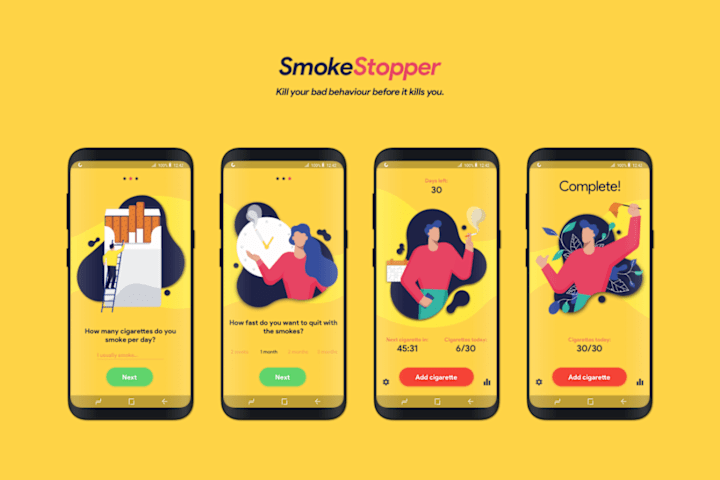 Cover image for Smoke Stopper App UI Design and Transitions