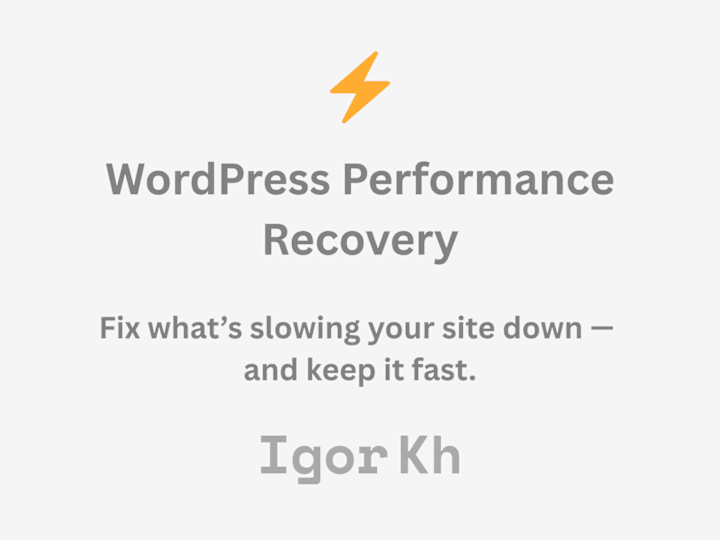 Cover image for Performance Recovery for WordPress Sites