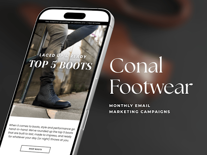 Cover image for Conal Footwear Monthly Email Campaigns