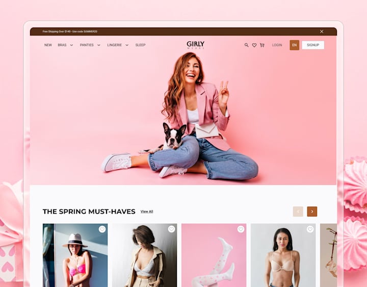 Cover image for Girls Clothing Store Homepage UI Design (Figma)