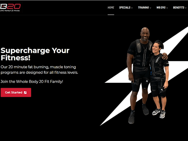 Cover image for Promotional page for fitness and EMS training services