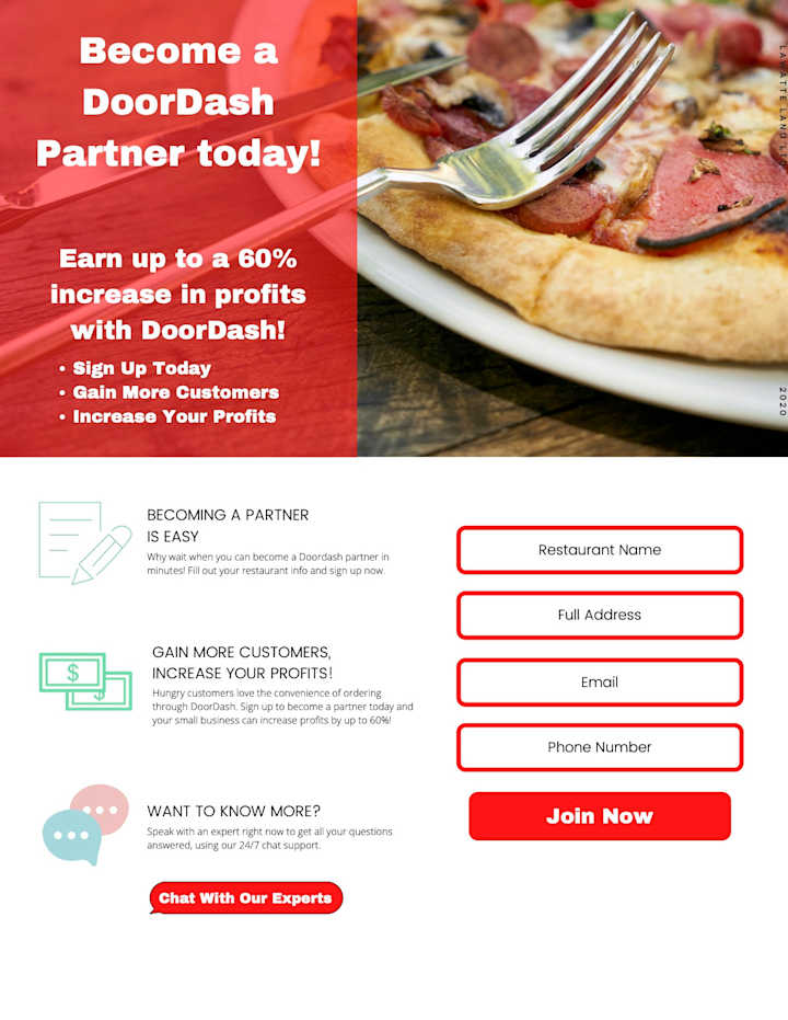 Cover image for (Spec Ad) DoorDash Landing Page | My Work