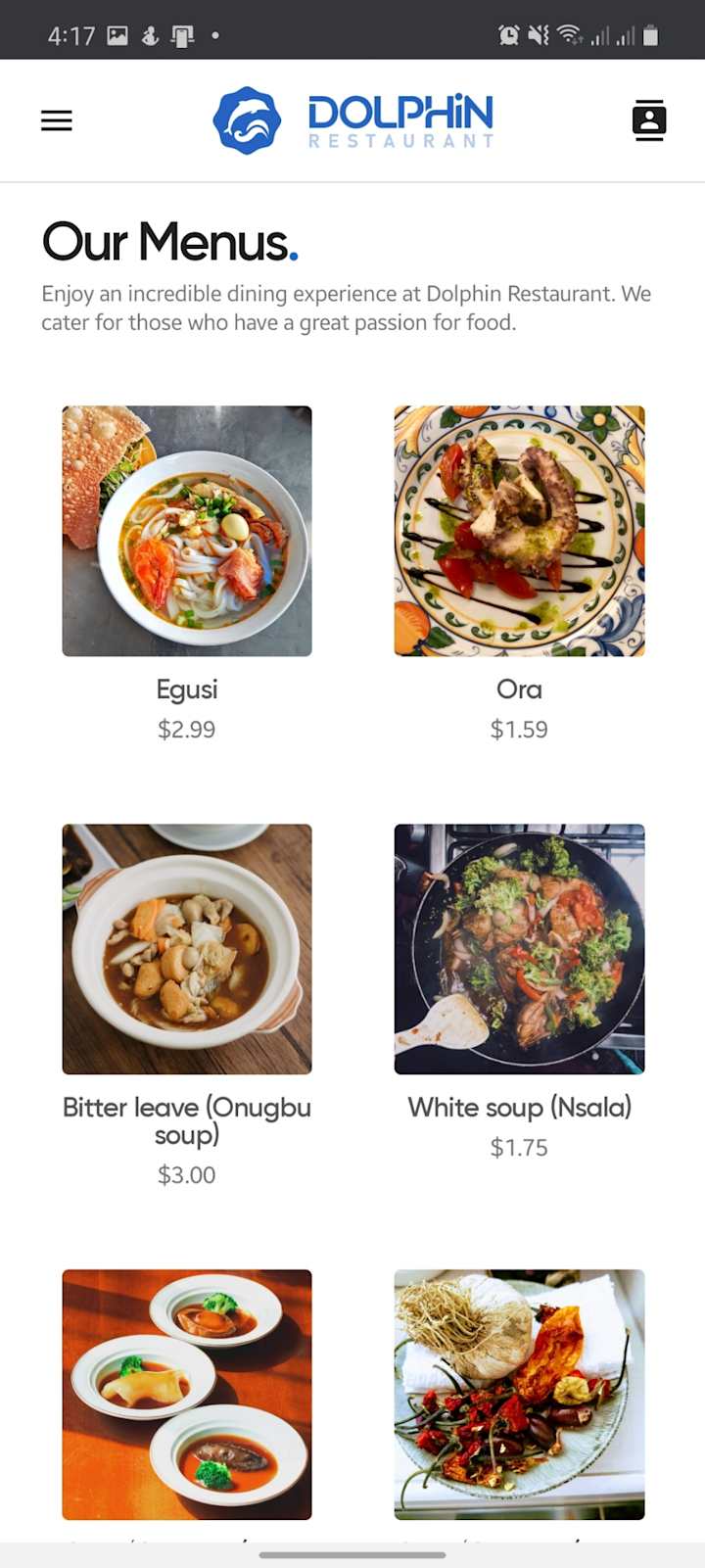 Cover image for Dolphin Restaurant Website