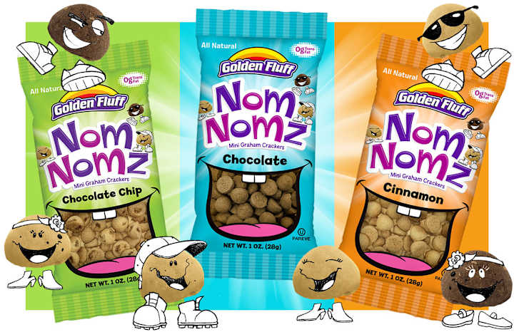 Cover image for Nom Nomz Snacks Packaging Design