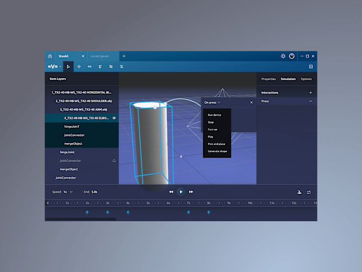 Cover image for UX/UI for a manufacturing production 3D simulation platform