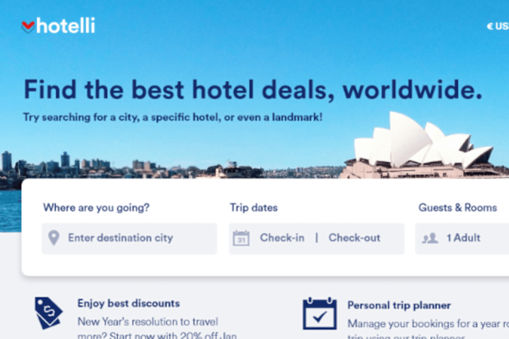 Cover image for hotelli - hotel search and comparison website